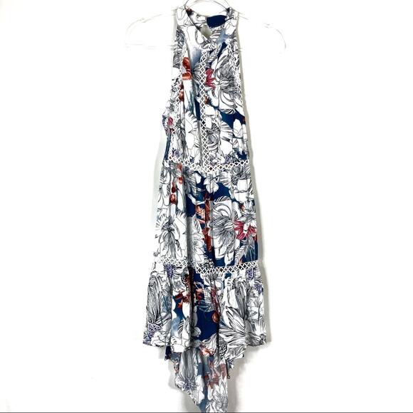 Jaase | Halter Neck Printed Beach Floral Open Back Dress M - Picture 1 of 9
